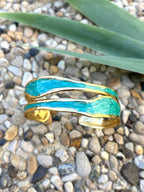 Bracelet émaillé bleu turquoise
