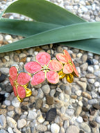 Bracelet fleur émaillé orange