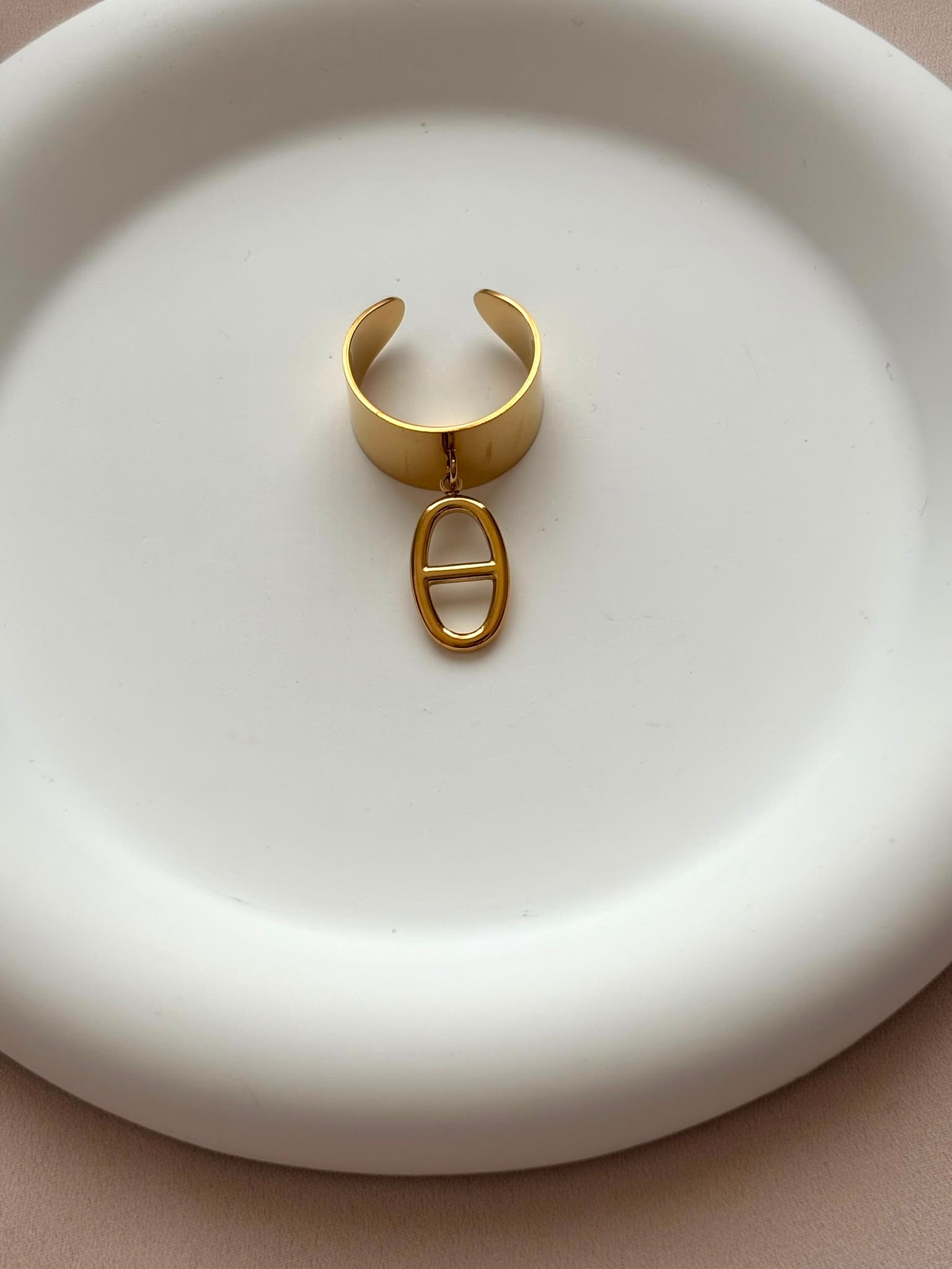 Bague breloque maille marine version 2