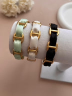 Trio de Joncs Maille Marine avec Ruban – Combinaisons de Couleurs