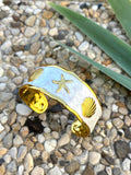 Bracelet émaillé blanc coquillage