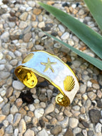 Bracelet émaillé blanc coquillage