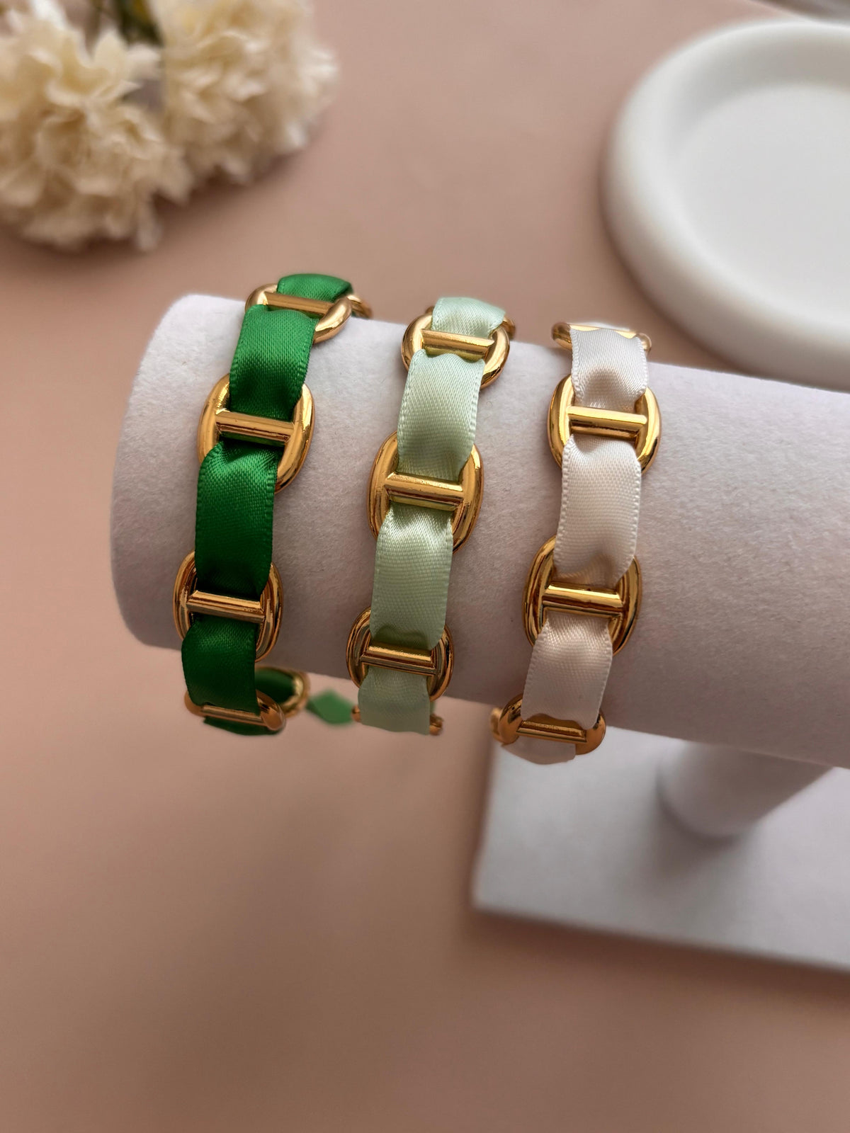 Trio de Joncs Maille Marine avec Ruban – Combinaisons de Couleurs