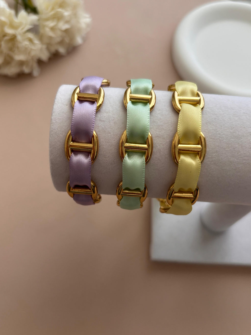 Trio de Joncs Maille Marine avec Ruban – Combinaisons de Couleurs