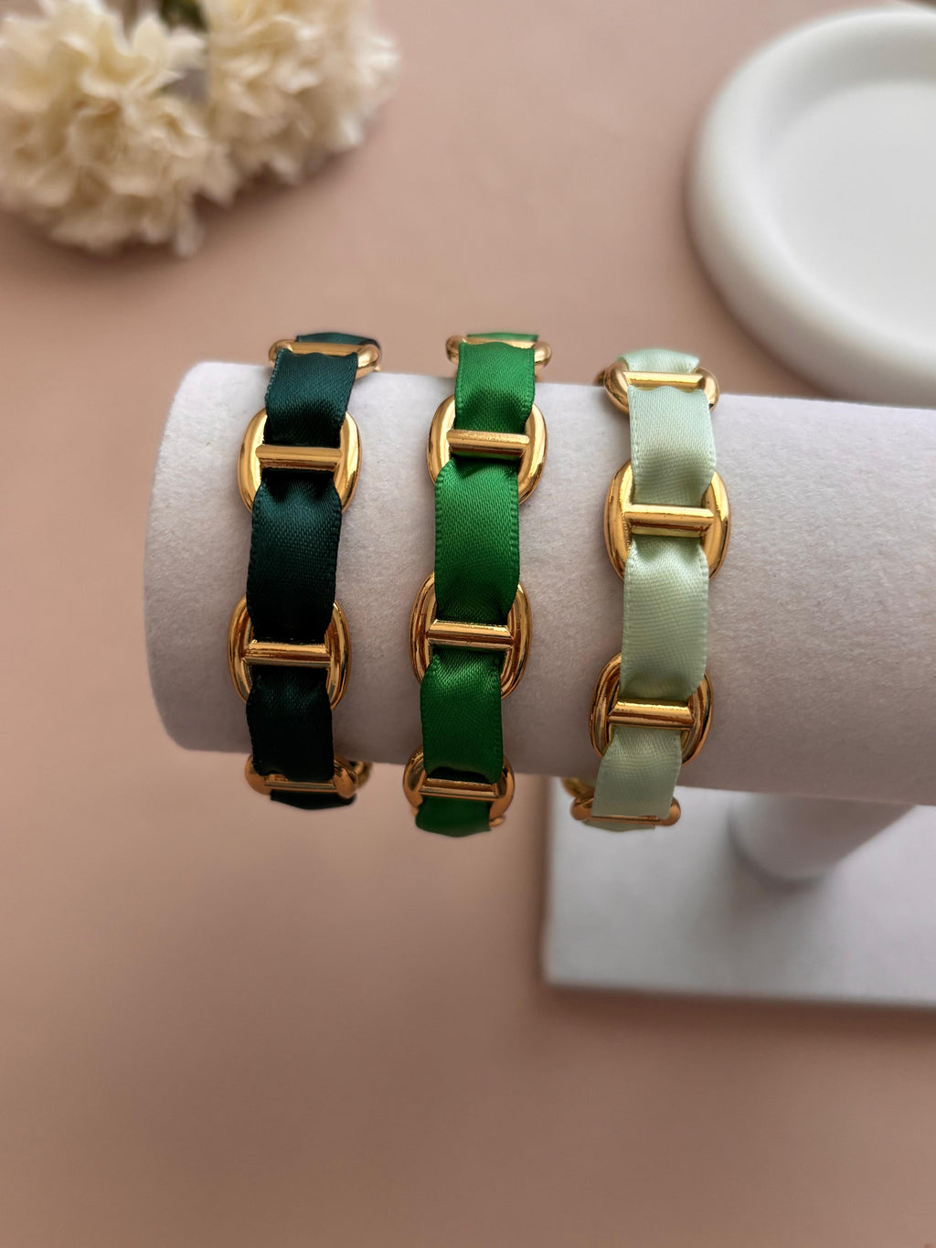 Trio de Joncs Maille Marine avec Ruban – Combinaisons de Couleurs