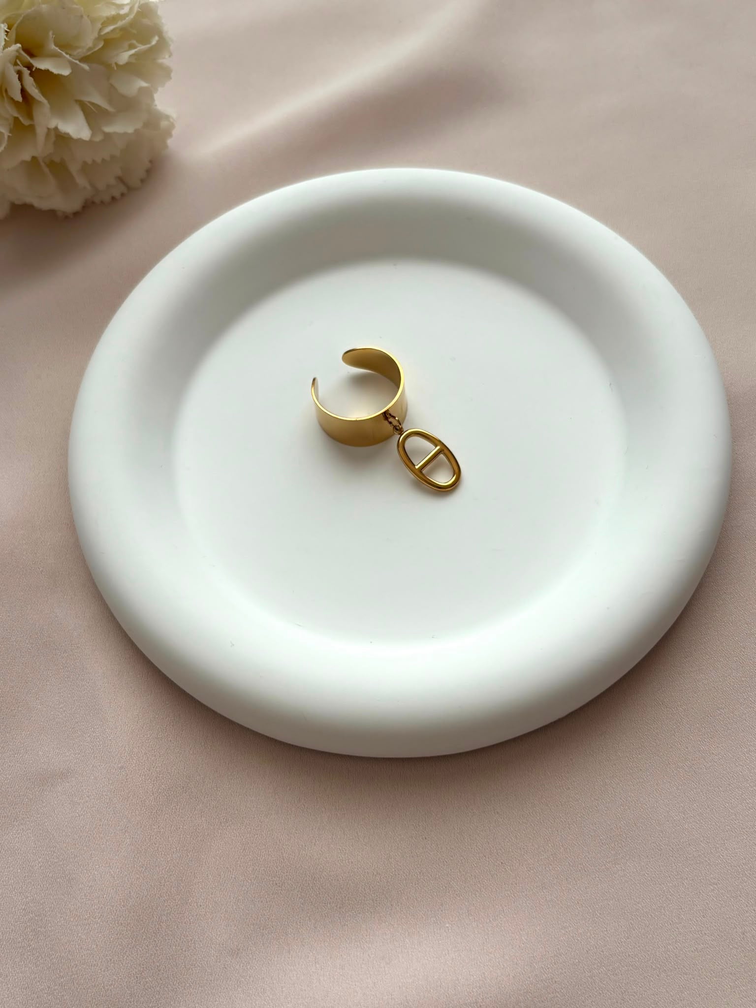 Bague breloque maille marine version 2