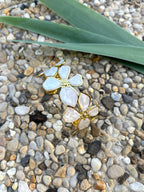 Bracelet fleur émaillé blanc