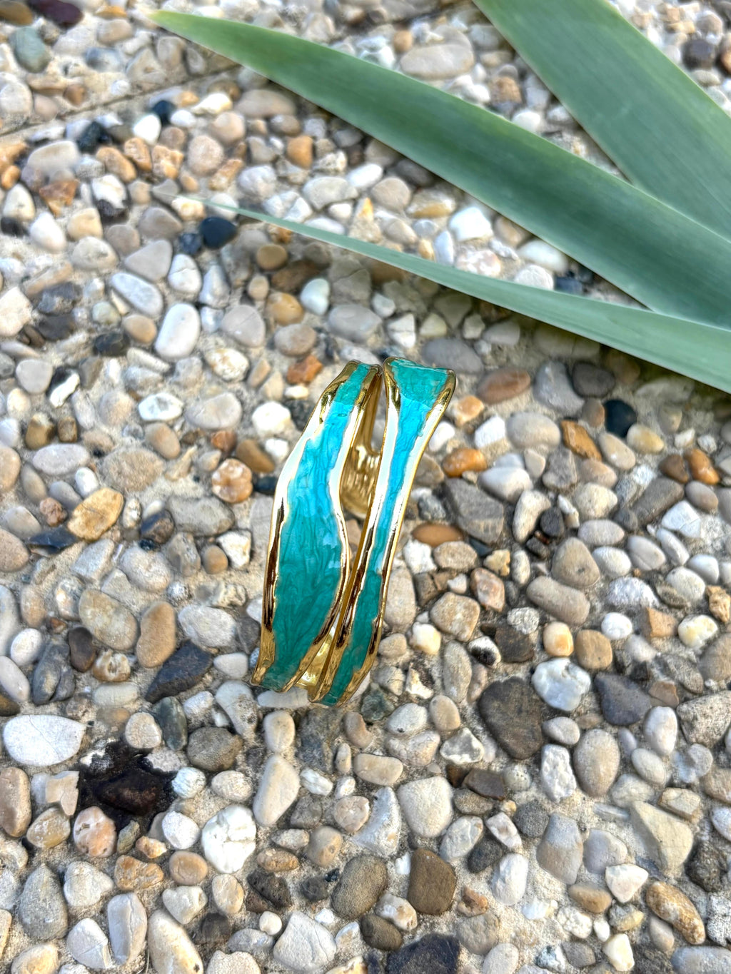 Bracelet émaillé bleu turquoise